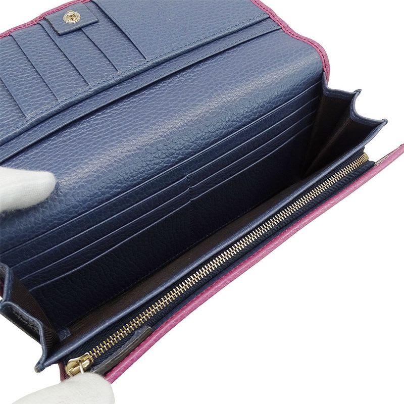 Gucci Wallet Long Leather Swing Continental Purple — view 7