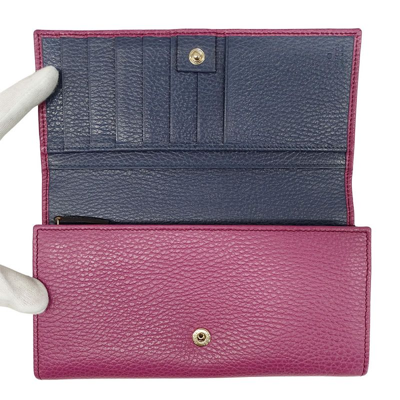Gucci Wallet Long Leather Swing Continental Purple — view 6