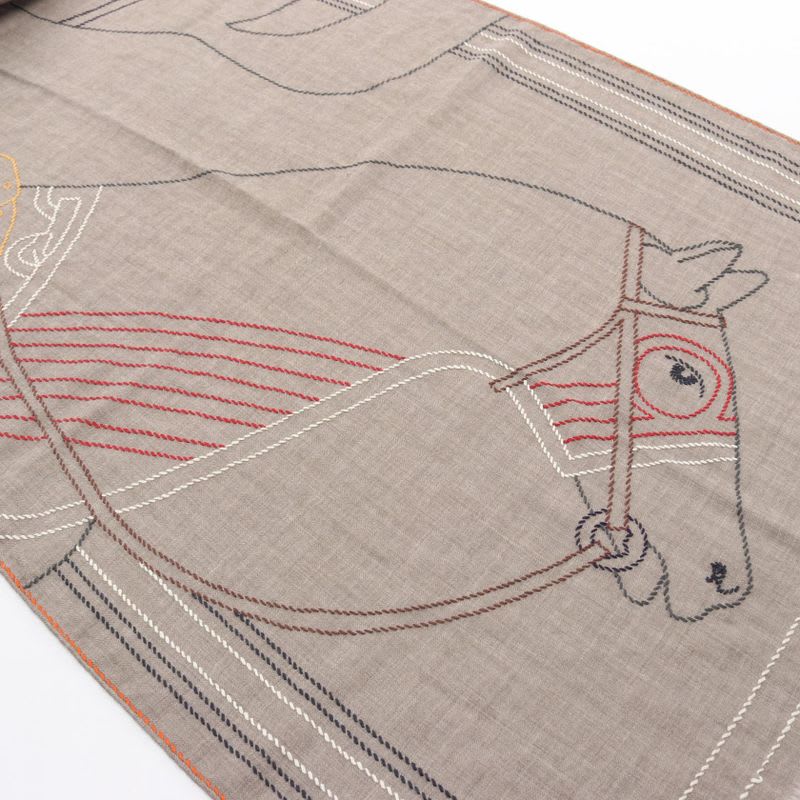 Hermes Shawl Rectangle Cheval A La Couverture Silk — view 2