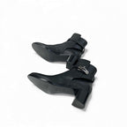 Hermes Frenchie 50 Boots Short Shoes Leather Black Silver Kelly Hardware — view 6