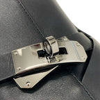 Hermes Frenchie 50 Boots Short Shoes Leather Black Silver Kelly Hardware — view 9