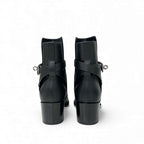 Hermes Frenchie 50 Boots Short Shoes Leather Black Silver Kelly Hardware — view 5