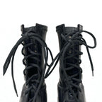 Christian Dior Arcade Boots Short Shoes Leather Black Logo Lace Up Zip — view 9