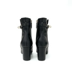 Hermes Saint Germain Boots Short Shoes Leather Black Silver Kelly Hardware — view 5