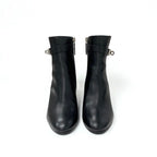 Hermes Saint Germain Boots Short Shoes Leather Black Silver Kelly Hardware — view 3