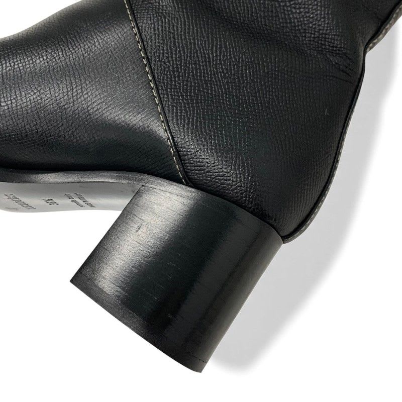 Hermes Houle 60 Boots Long Shoes Leather Black Stitching — view 8