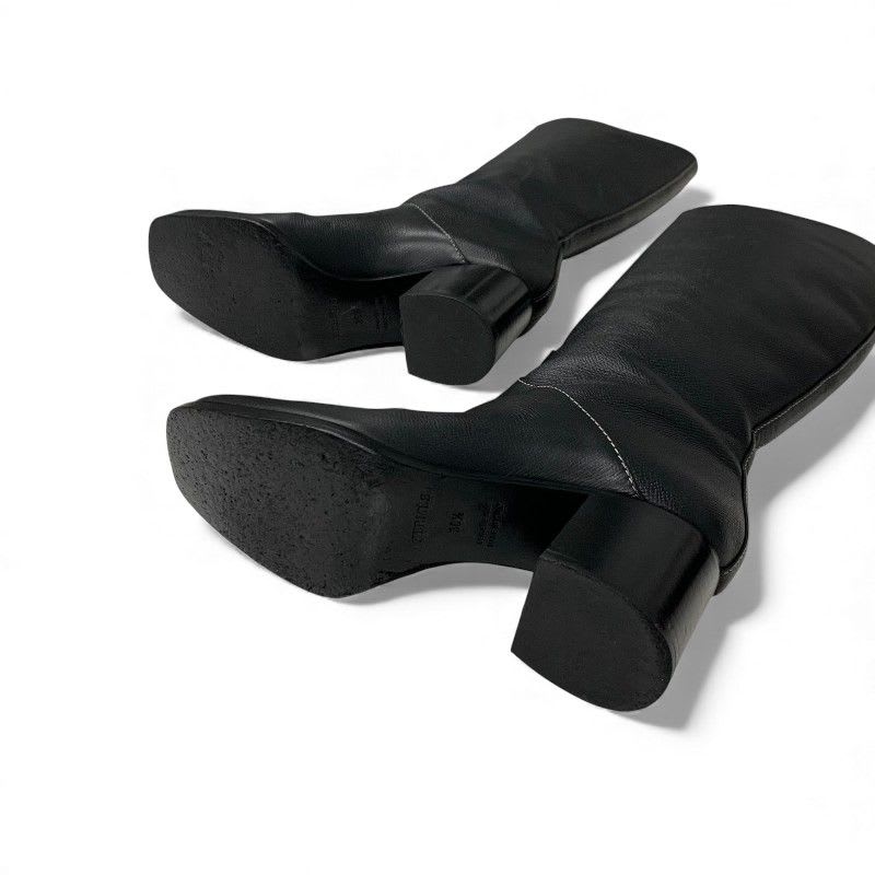 Hermes Houle 60 Boots Long Shoes Leather Black Stitching — view 6