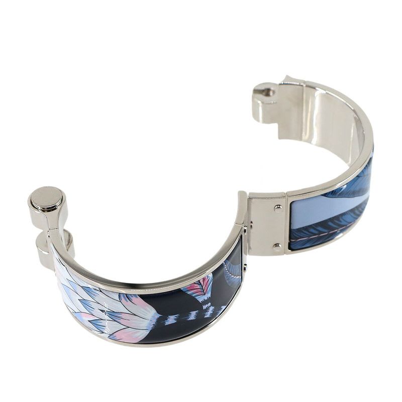 Hermes Charniere Large Bangle Multicolor Silver Accessory — view 8