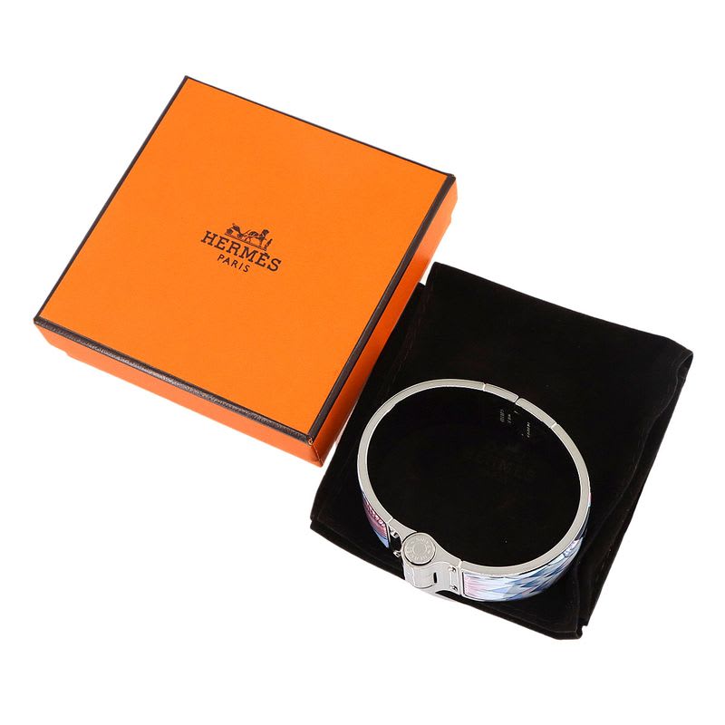 Hermes Charniere Large Bangle Multicolor Silver Accessory — view 3