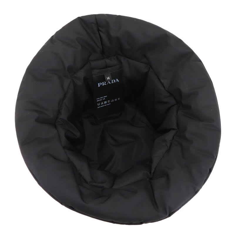 Prada Triangle Logo Padded Bucket Hat Polyamide Black M 2 Hc248 — view 5