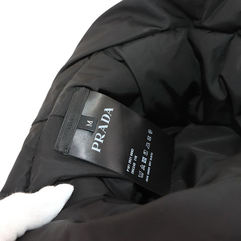 Prada Triangle Logo Padded Bucket Hat Polyamide Black M 2 Hc248 — view 6