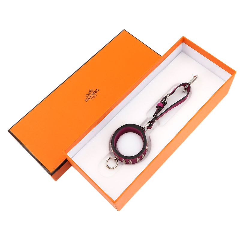 Hermes Collier de Chien Annaud Bag Charm Epson Rose Purple — view 2
