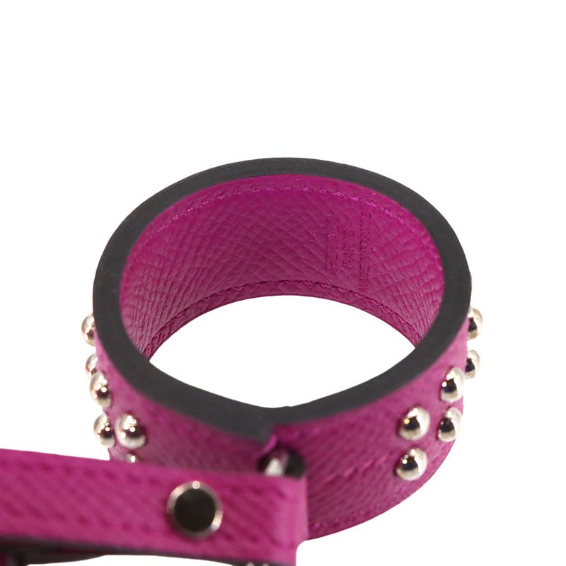 Hermes Collier de Chien Annaud Bag Charm Epson Rose Purple — view 6