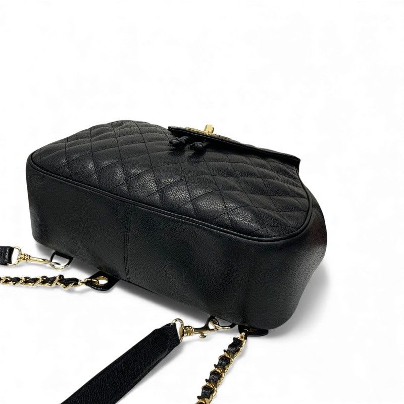 Chanel Bag Backpack Rucksack Black Gold Quilted Turn Lock — view 5