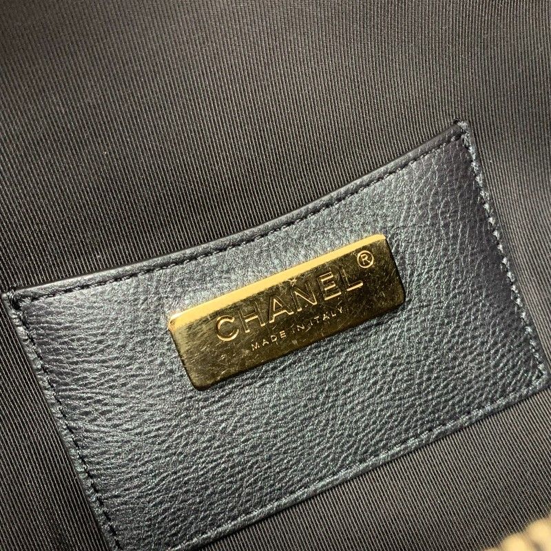 Chanel Bag Waist Pouch Body Caviar Leather Metallic Black Gold
