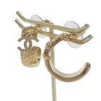 Chanel CC Hoop Earrings C24 P Abd029 Nw438 Metal Rhinestone Gold — view 4