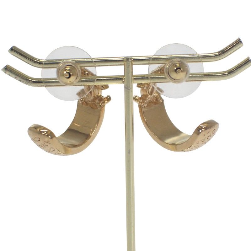 Chanel CC Hoop Earrings C24 P Abd029 Nw438 Metal Rhinestone Gold — view 5