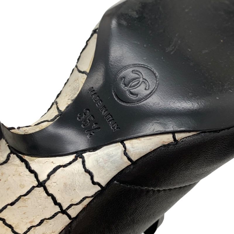 Chanel Boots Short Shoes Leather Black Camellia Coco Mark — view 8