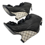 Chanel Boots Short Shoes Leather Black Camellia Coco Mark — view 6