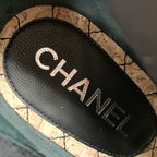 Chanel Boots Short Shoes Leather Black Camellia Coco Mark — view 7