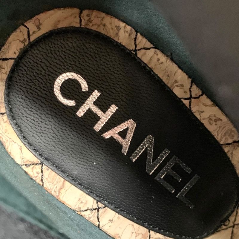Chanel Boots Short Shoes Leather Black Camellia Coco Mark — view 7