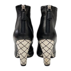 Chanel Boots Short Shoes Leather Black Camellia Coco Mark — view 5