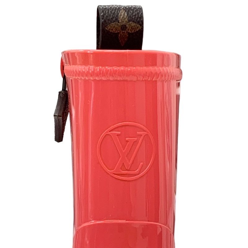 Louis Vuitton Boots Short Rain Silhouette Line Monogram Rubber Pink — view 9