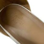 Hermes Ilana Sandals Shoes Patent White Wedge Sole — view 7