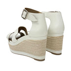 Hermes Ilana Sandals Shoes Patent White Wedge Sole — view 4