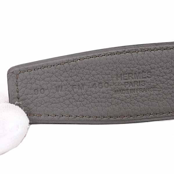 Hermes Belt Buckle H & Leather 32 Box Calf 135 Vaux Togo Black Ethane — view 4