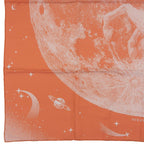 Hermes Carre 90 Clair de LUNE Cles 100% Silk Scarf Orange Gray — view 5