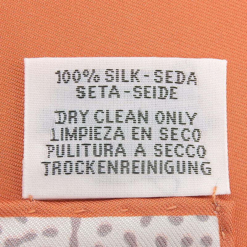 Hermes Carre 90 Clair de LUNE Cles 100% Silk Scarf Orange Gray — view 9