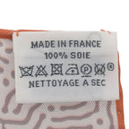 Hermes Carre 90 Clair de LUNE Cles 100% Silk Scarf Orange Gray — view 8