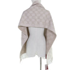 Gucci 100% Cashmere GG Pattern Current Item Muffler Beige 45190 cm Scarf — view 6