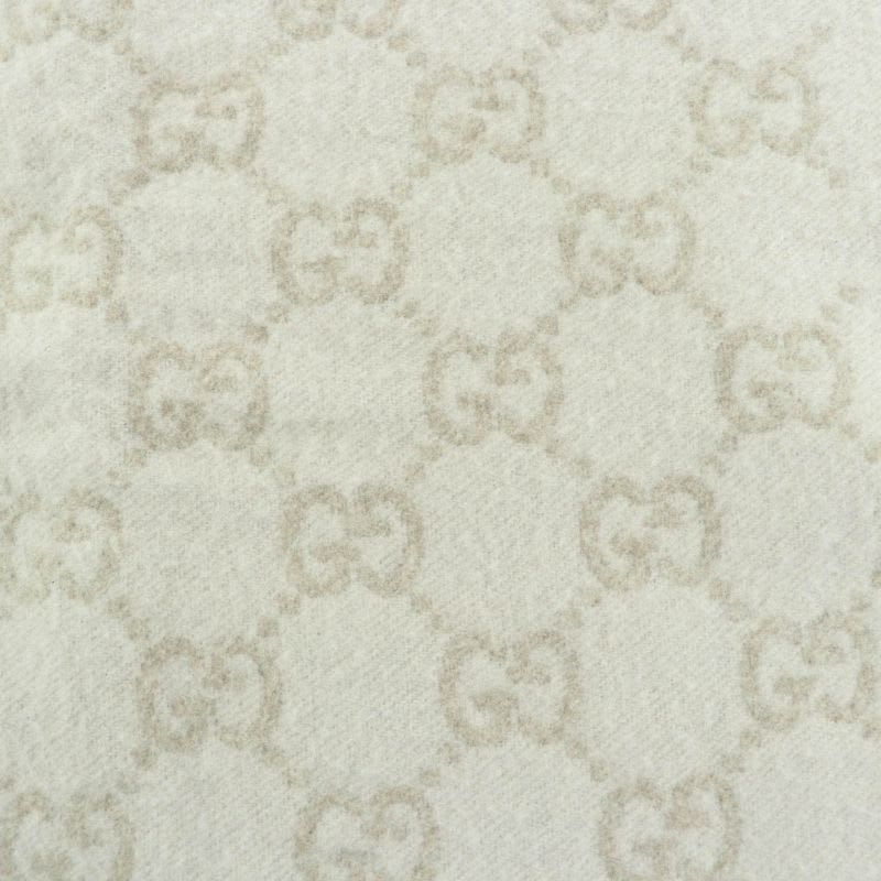 Gucci 100% Cashmere GG Pattern Current Item Muffler Beige 45190 cm Scarf — view 7