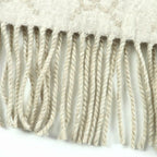 Gucci 100% Cashmere GG Pattern Current Item Muffler Beige 45190 cm Scarf — view 8