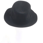 Hermes 100% Rabbit Serie Button Hat Fedora Felt Black 58 — view 3