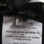 Hermes 100% Rabbit Serie Button Hat Fedora Felt Black 58 — view 6