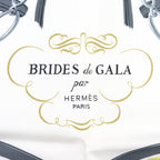 Hermes Carre 90 Brides De GALA Ceremony Bridle 100% Silk Scarf Blue White — view 6