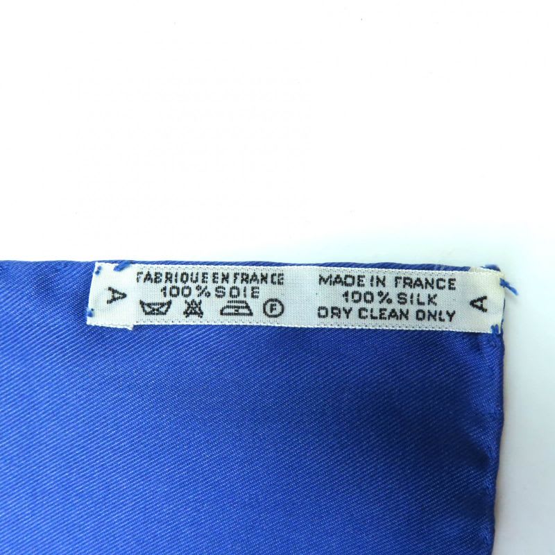 Hermes Carre 90 Brides De GALA Ceremony Bridle 100% Silk Scarf Blue White — view 8