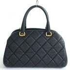 Chanel As3893 Caviar Leather Quilted 2-Way Bow Sling Bag Handbag Black