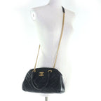 Chanel As3893 Caviar Leather Quilted 2-Way Bow Sling Bag Handbag Black