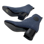 Hermes Volver Boots Short Sock Shoes Exlibris Knit Blue — view 6