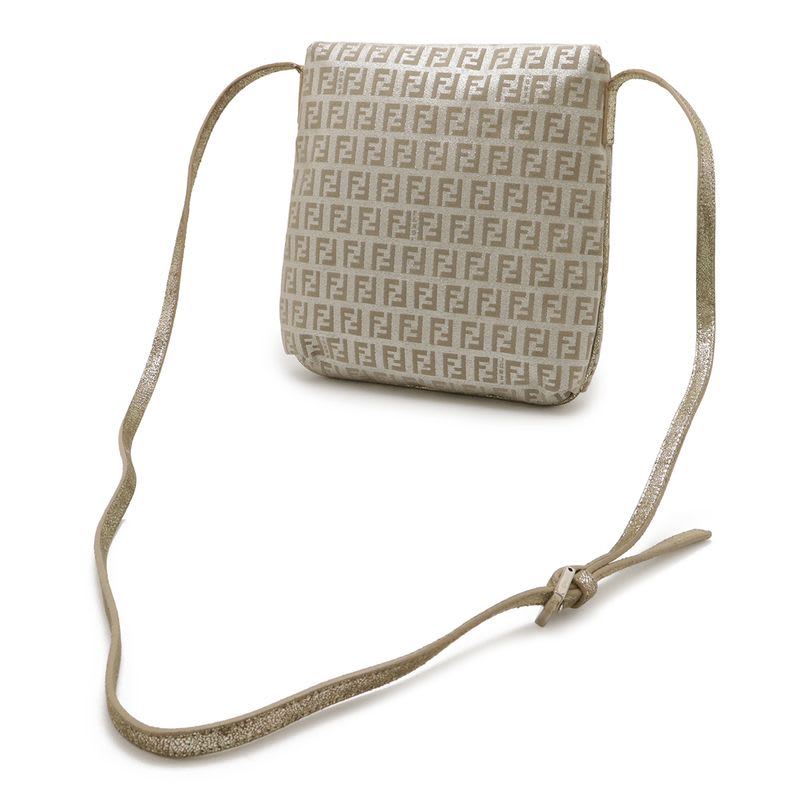 Fendi Zucchino Pattern Shoulder Bag Pochette Crossbody Canvas Leather — view 3