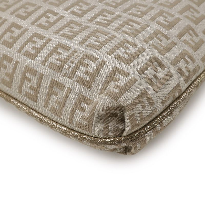 Fendi Zucchino Pattern Shoulder Bag Pochette Crossbody Canvas Leather — view 4