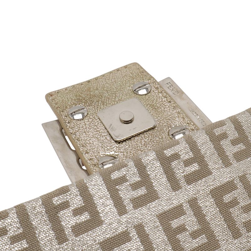 Fendi Zucchino Pattern Shoulder Bag Pochette Crossbody Canvas Leather — view 9