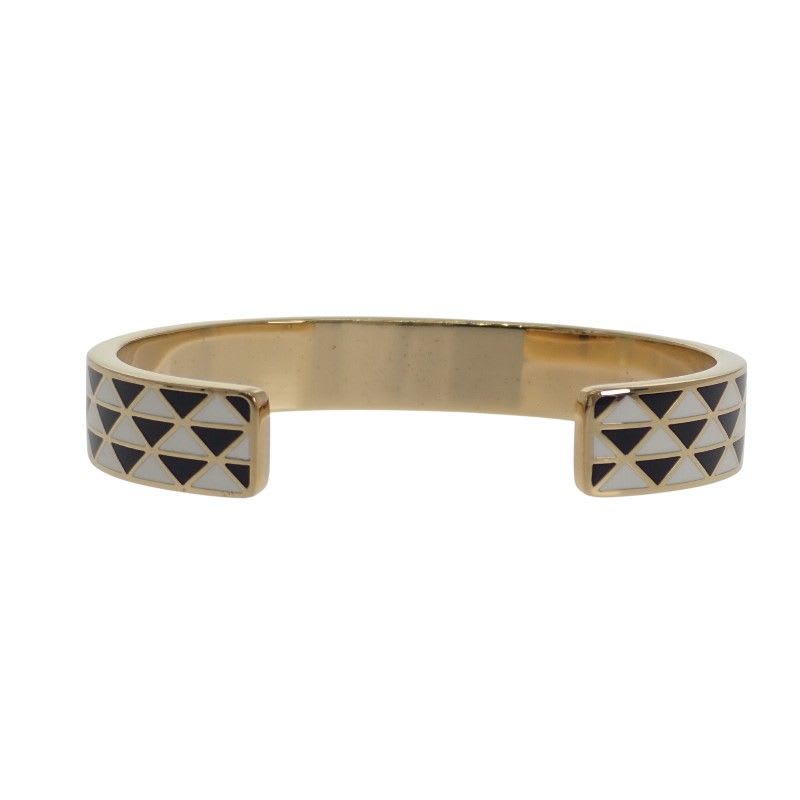 Prada Enamel Metal Bracelet M 1 Ib846 2 Co2 f0 tty Bangle Black White — view 5