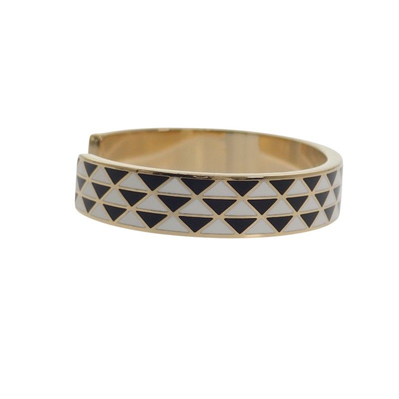 Prada Enamel Metal Bracelet M 1 Ib846 2 Co2 f0 tty Bangle Black White — view 3