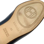 Hermes Loafers Leather Shoes Navy Gold Moccasins Chaine D'ancre — view 2