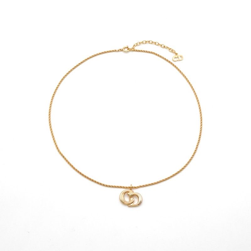 Christian Dior Necklace Pendant Choker Logo CD Vintage — view 3